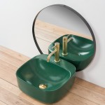 Накладной умывальник Rea Luiza 42 L.Green Matt